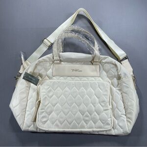 NWT Bella Russo Quilted 17.7" Weekender Duffel - Cream/Off White
